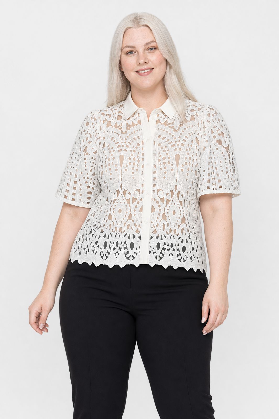 Dear Molly - Broderi Skjorte Ch168459b - Hvid - XL