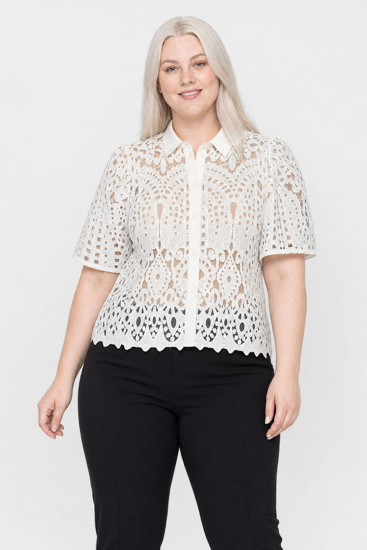 Dear Molly - Broderi Skjorte Ch168459b - Hvid - XL
