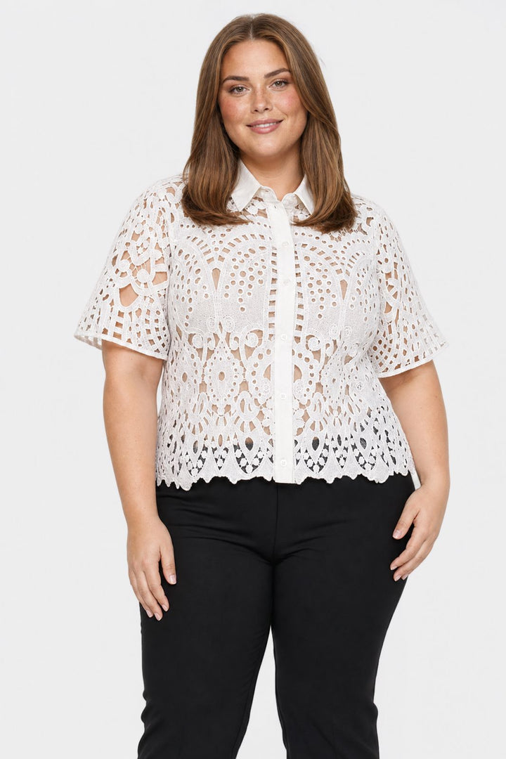 Dear Molly - Broderi Skjorte Skjorte Ch168459b - Hvid - XXL