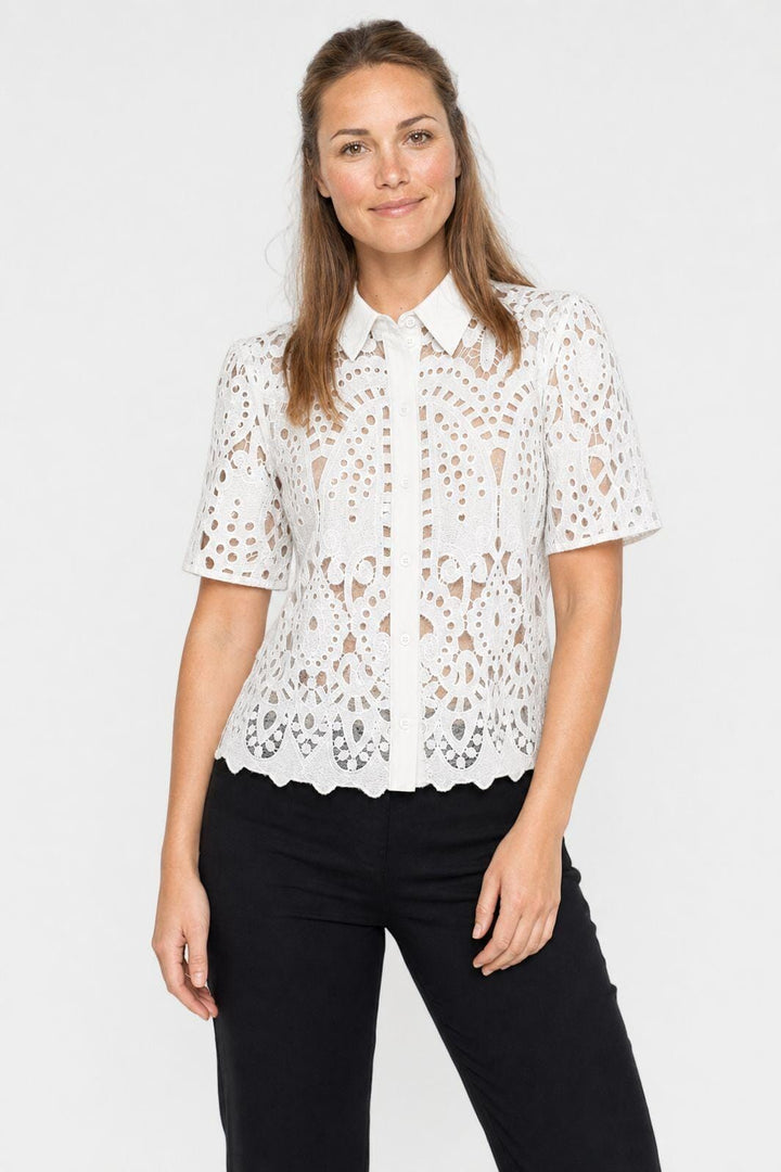 Dear Molly - Broderi Skjorte Ch168459b - Hvid - XS