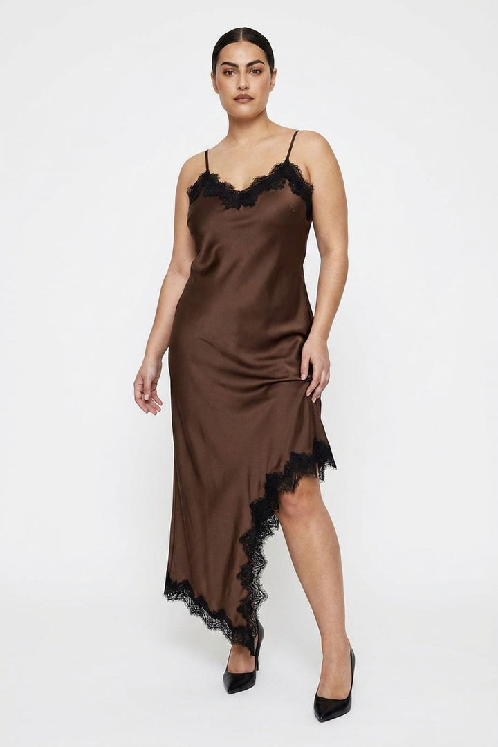 Dear Molly - Lace Long Dress - Brown