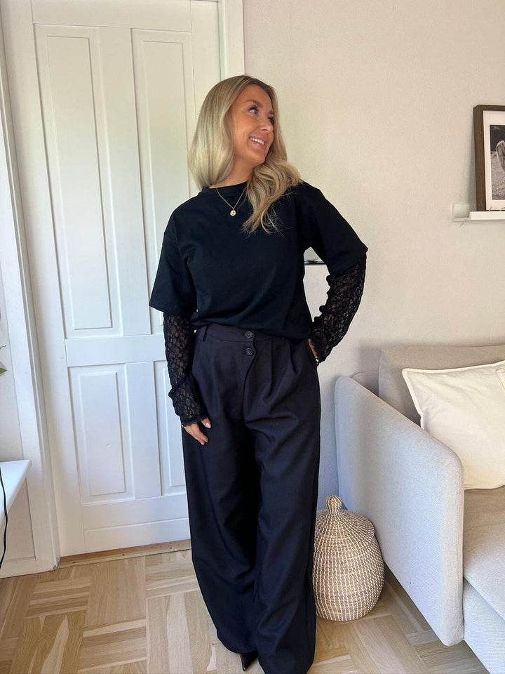 Dear Molly - Suit Pants Wide - Black Bukser 