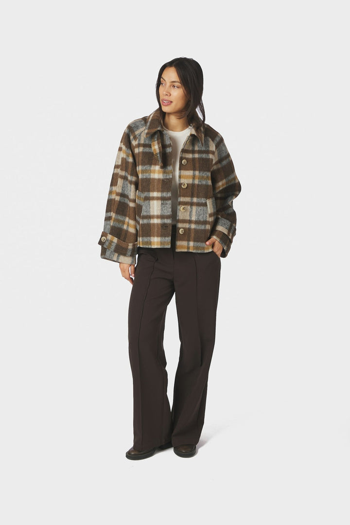 Neo Noir - Quinn Check Jacket 167488 - 543 - Camel