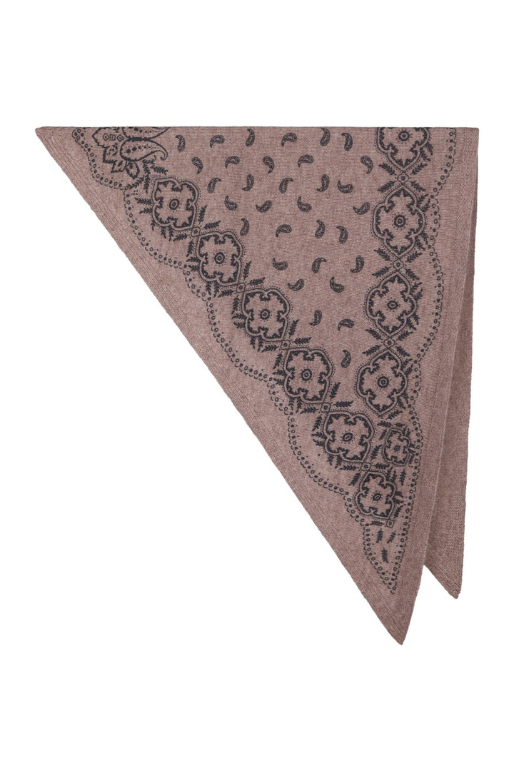 Neo Noir - Lolana Paisley Knit Scarf 170741 - 976 - Beige Melange
