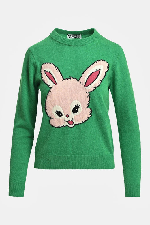 Essentiel Antwerp - Kapital Jacquard Rabbit Pull - K3kq Combo3 Kiwi Queen Bluser 