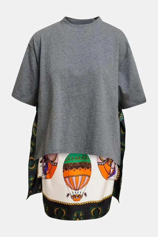 Essentiel Antwerp - Kassis T-Shirt With Silk Scarf - K1bl Combo1 Black T-shirts 