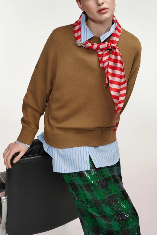 Essentiel Antwerp - Kurtis Pullover With Scarf - Cc05 Camel Club Bluser 