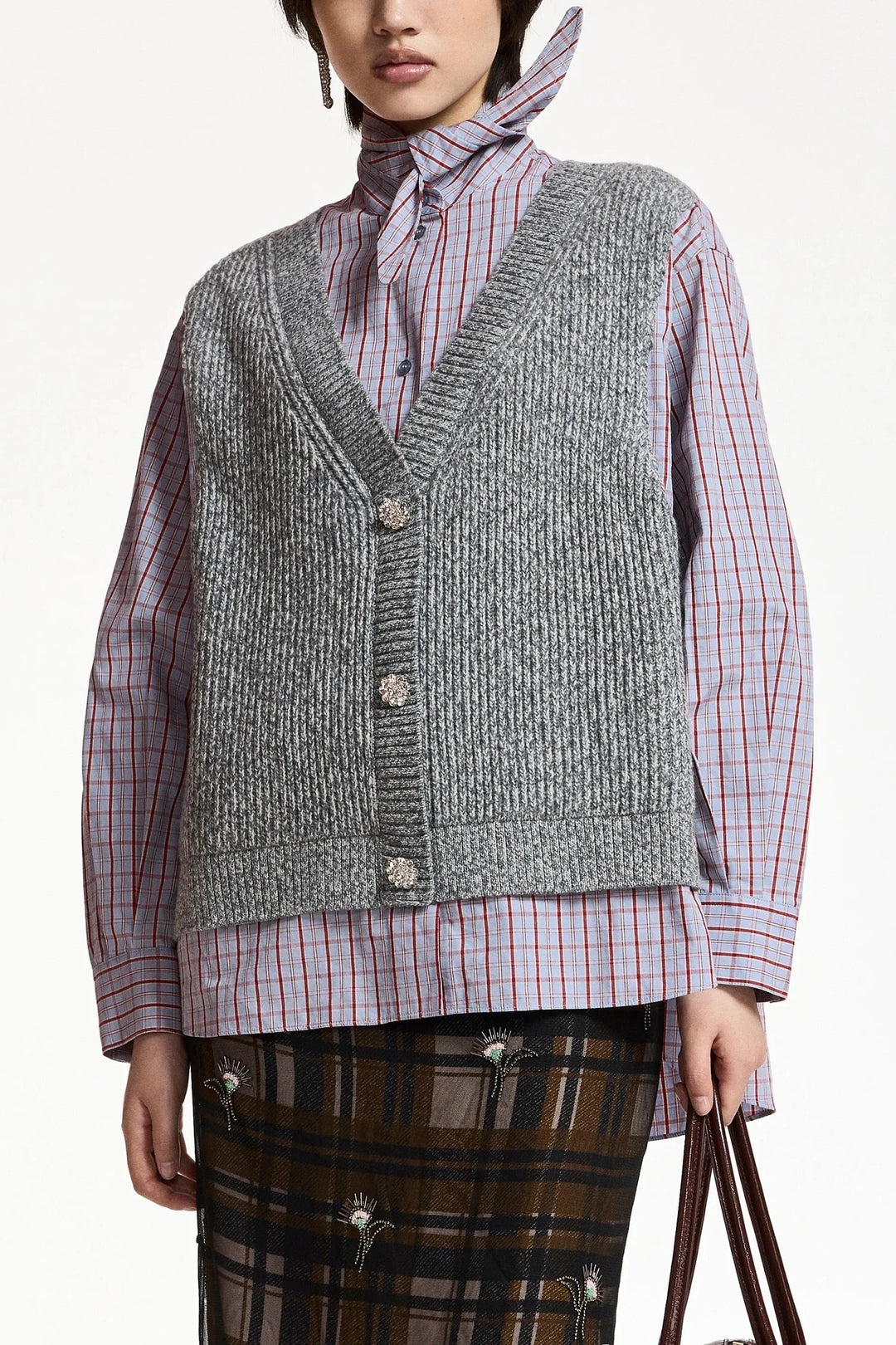 Essentiel Antwerp - Kute Fabric Mix Shirt - K1mm Combo1 Mushroom Mood Skjorter 