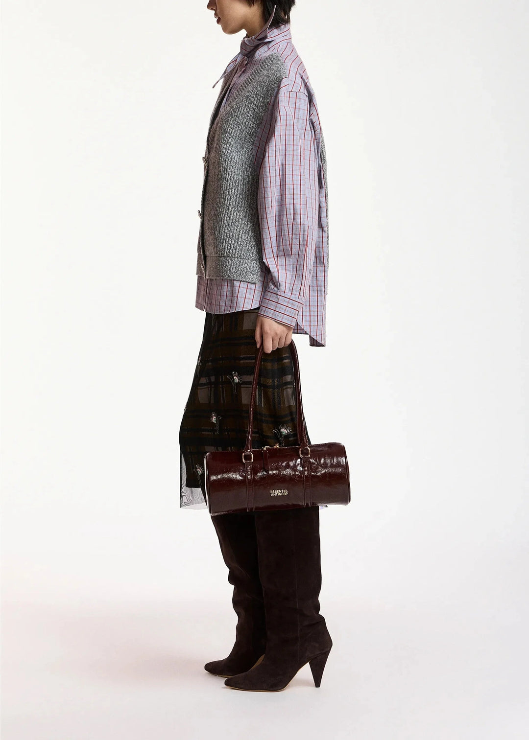 Essentiel Antwerp - Kute Fabric Mix Shirt - K1mm Combo1 Mushroom Mood Skjorter 