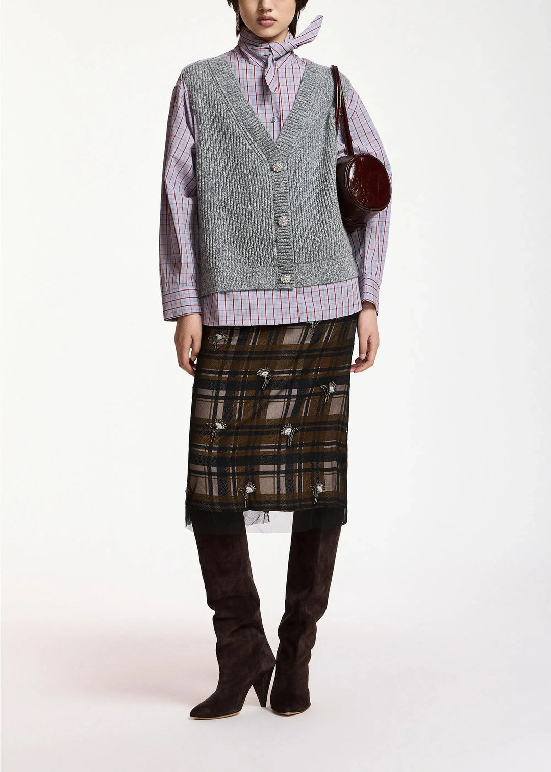 Essentiel Antwerp - Kute Fabric Mix Shirt - K1mm Combo1 Mushroom Mood Skjorter 