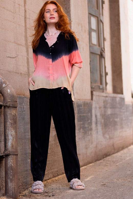 Forudbestilling - Black Colour - Bcrena Satin Pant - Black (Midt August) Bukser 