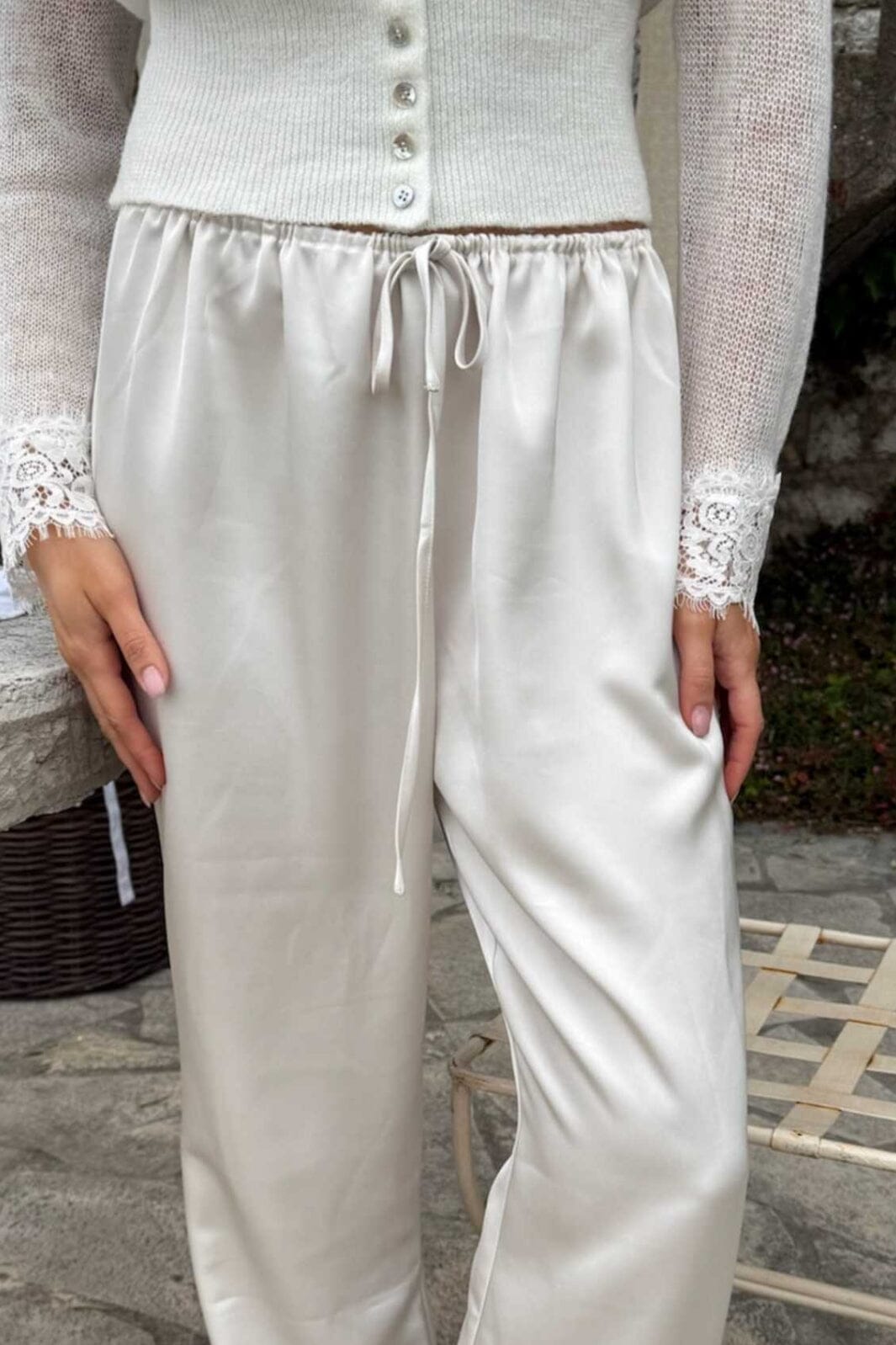 BYIC - Fieic Pants A23851 - Off White Satin