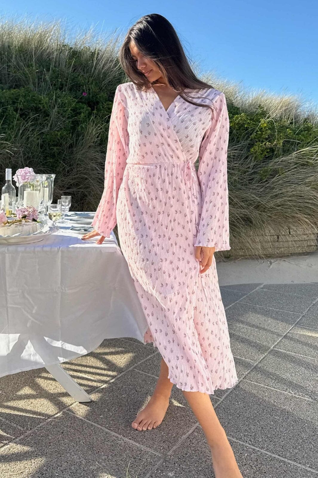 BYIC - Ofeliaic Long Wrap Dress A23640 - Pink