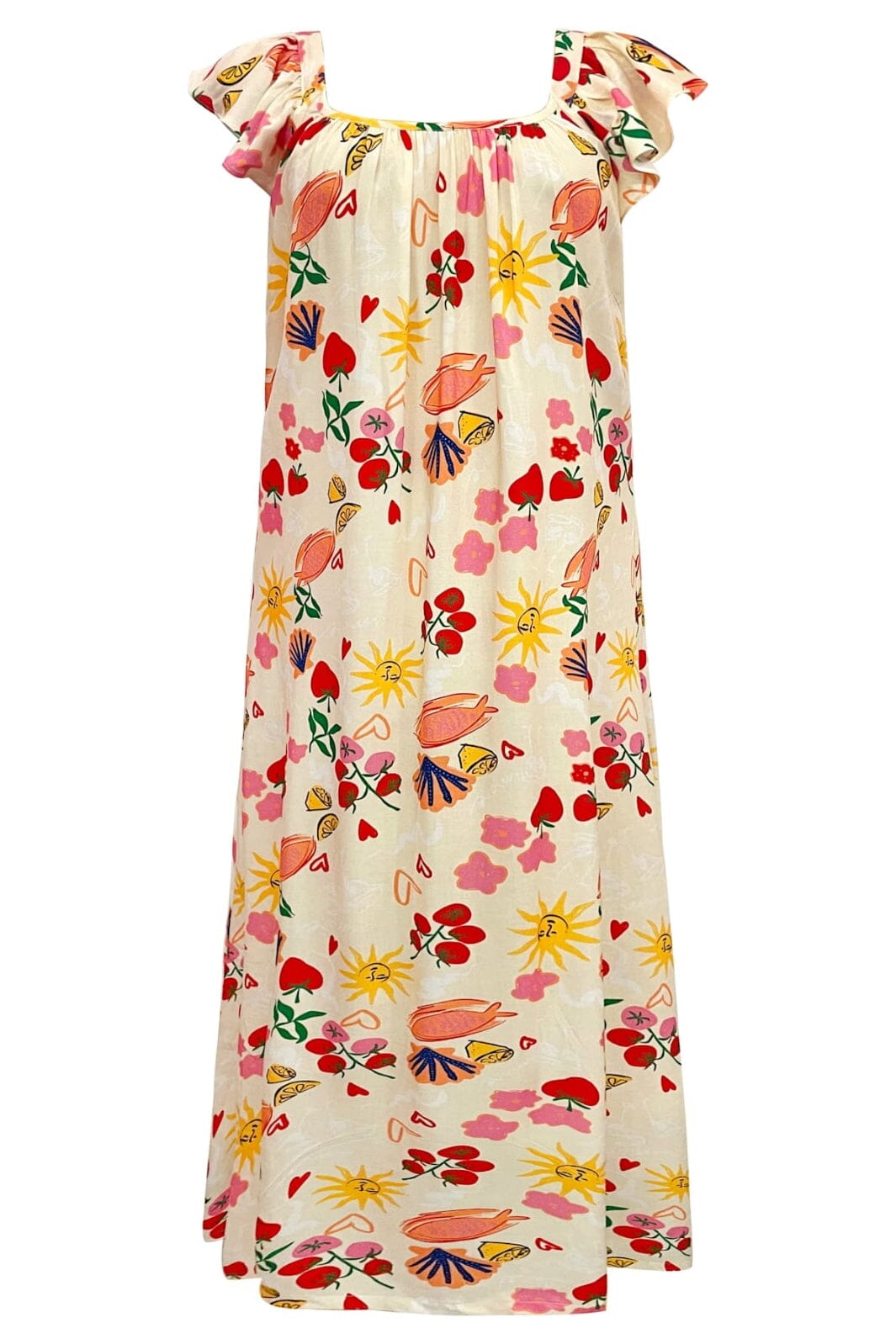 Liberte - Hilma-Frill-Strap-Dress 22227 - Ivory Summer