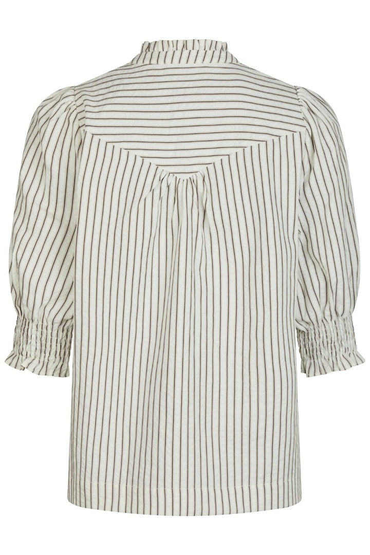 Neo Noir - Diana Crepe Stripe Blouse 165203 - 210 - Brown