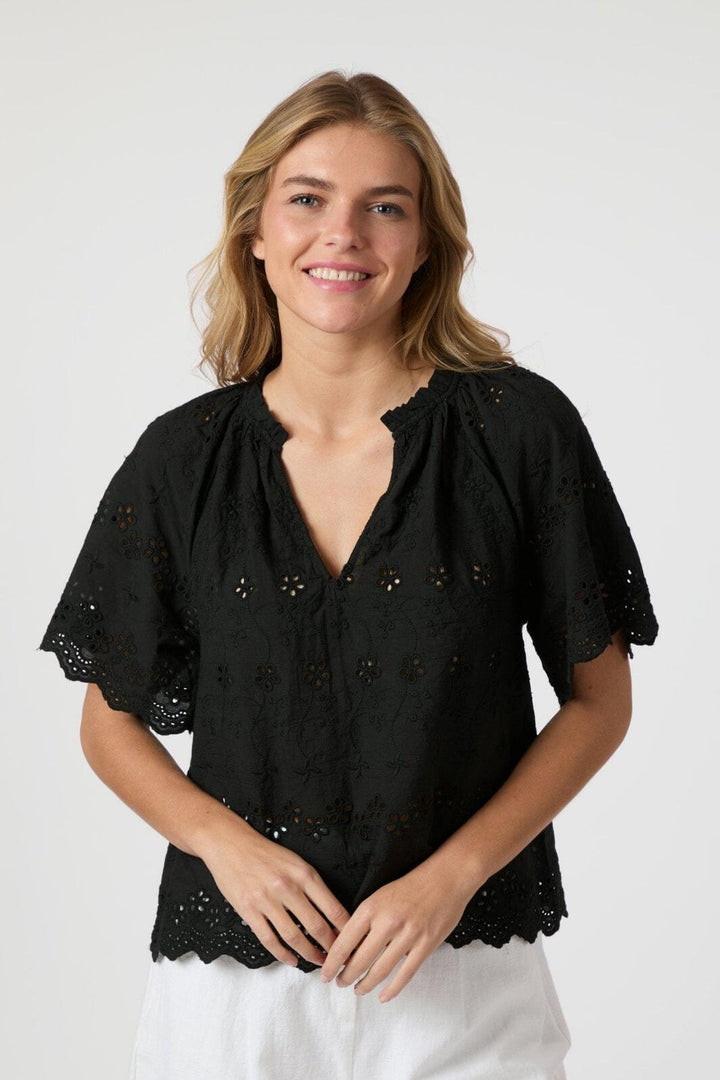 Neo Noir - Odet Embroidery Blouse 165172 - 100 - Black