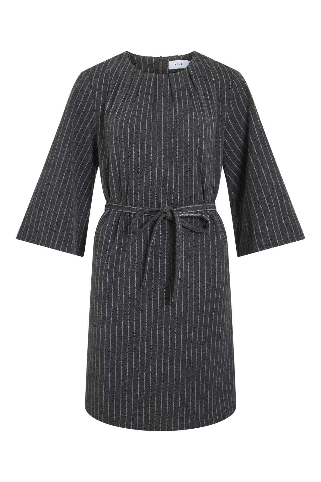 Vila - Vinicca 3/4 Dress - 4891341 Dark Grey Melange