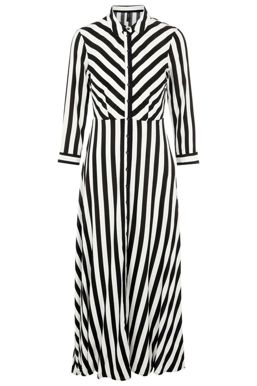 Forudbestilling - Y.A.S - YasSavanna Long Shirt Dress - Black W. White Stripes (Slut Januar) Kjoler 