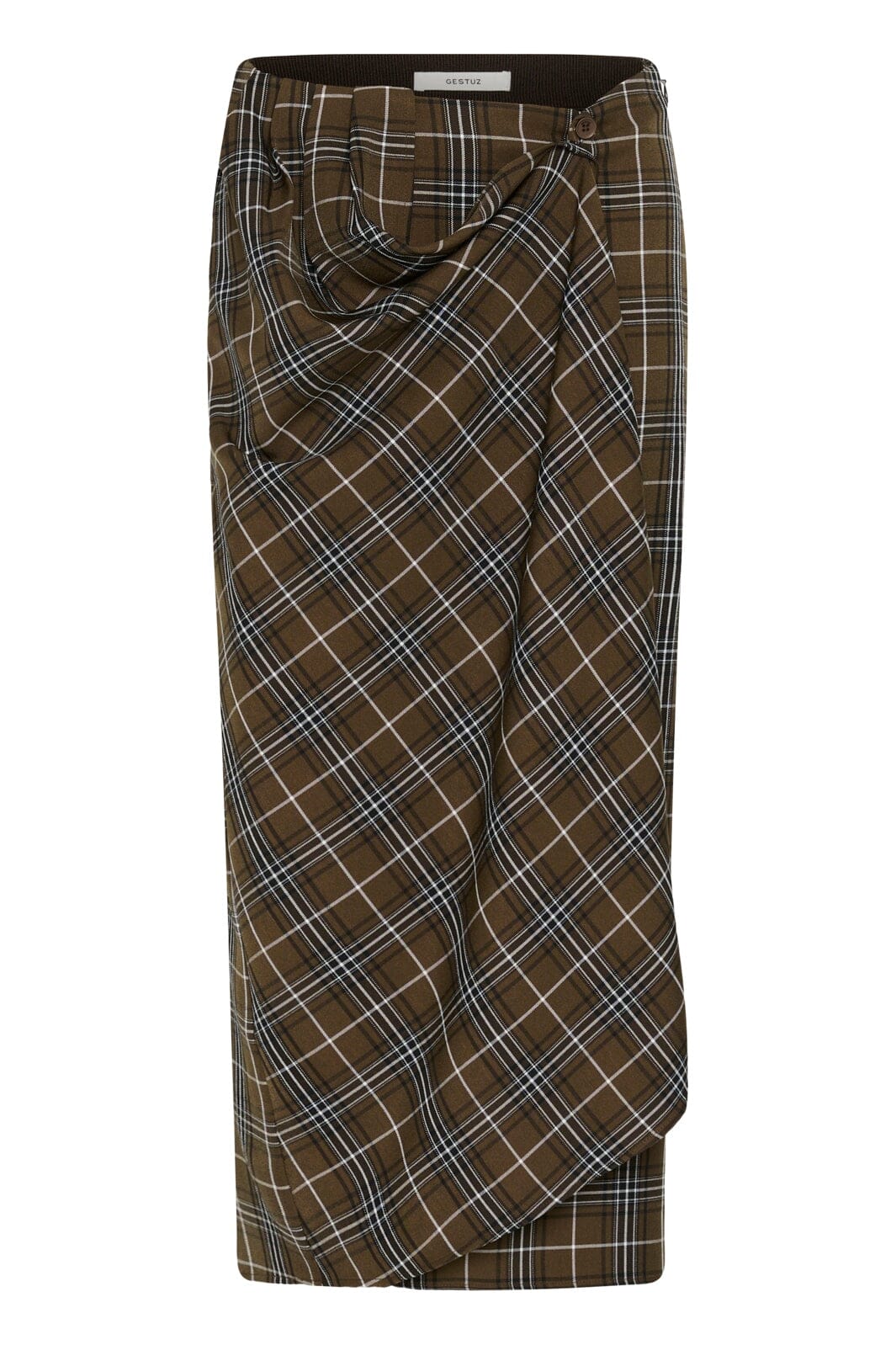 Gestuz - Gzaleya Skirt 10911453 - 109881 - Green Olive Check