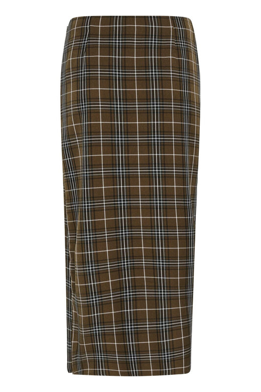 Gestuz - Gzaleya Skirt 10911453 - 109881 - Green Olive Check