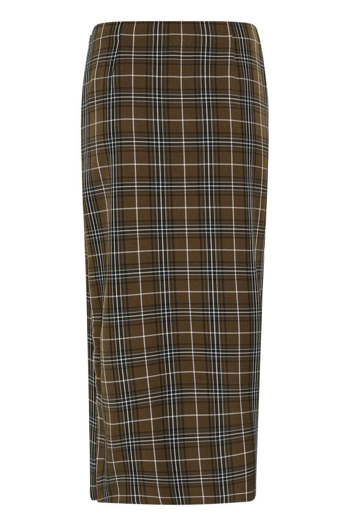 Gestuz - Gzaleya Skirt 10911453 - 109881 - Green Olive Check