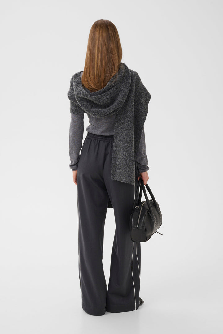 Gestuz - Gzalpha Hoodscarf 10911662 - 106286 - Charcoal Melange Tørklæder 