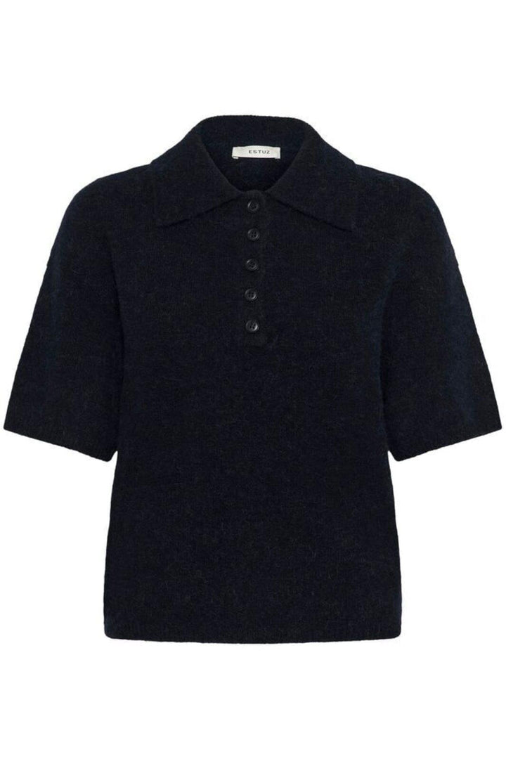 Gestuz - Gzalpha Ss Polo Pullover 10910852 - 108935 - Skycaptain Mélange Strikbluser 