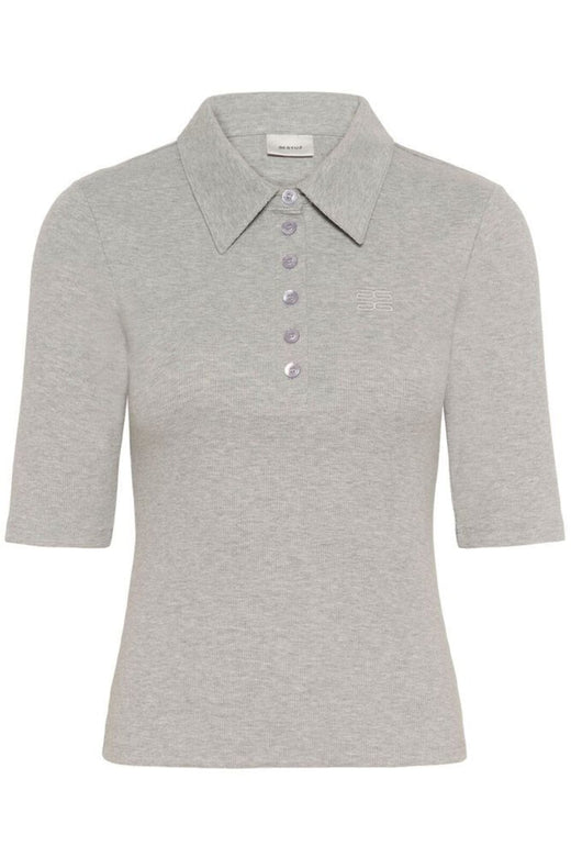 Gestuz - Gzdrew Polo Mel Top 10910951 - 107578 - Grey Mélange Toppe 