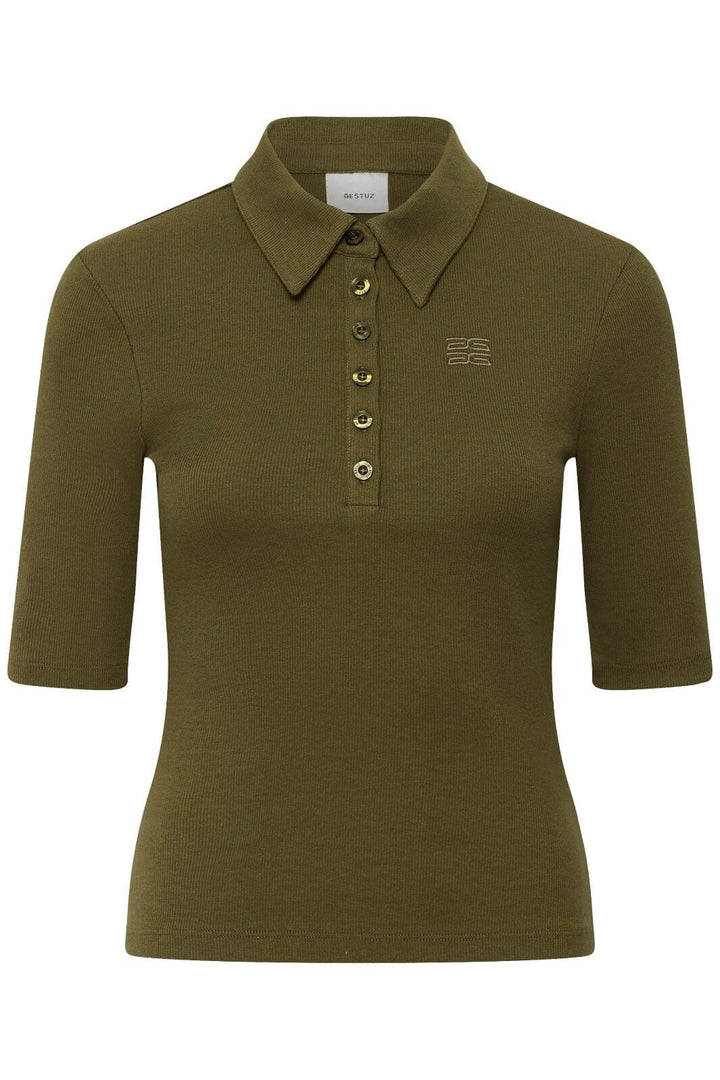 Gestuz - Gzdrew Polo Top 10910593 - 190622 - Military Olive T-shirts 