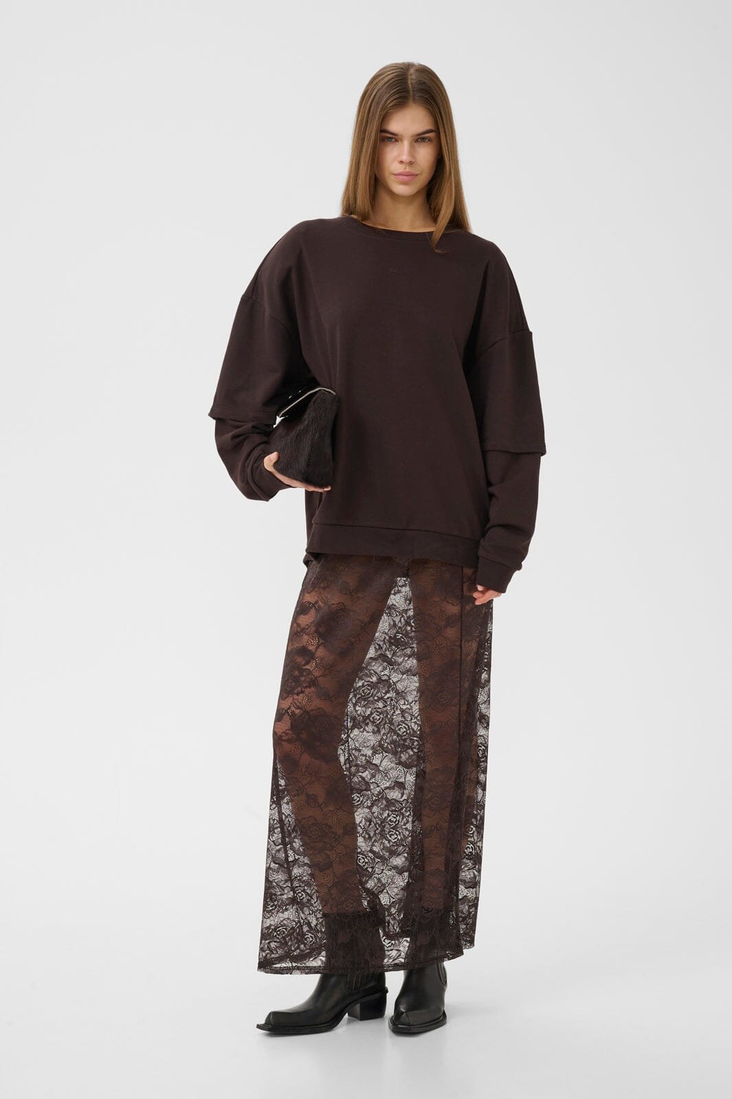 Gestuz - Gzgilsa Layered Sweatshirt 10911484 - 191018 - Ganache