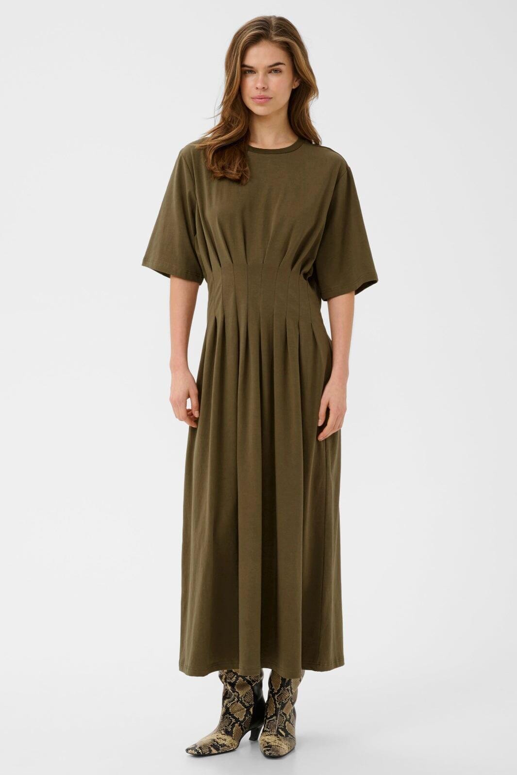 Gestuz - Gzinez Long Dress 10911383 - 190622 - Military Olive Kjoler 