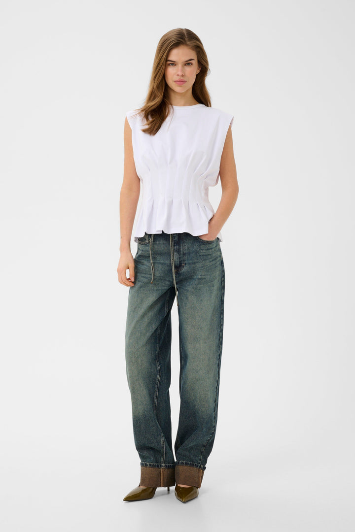 Gestuz - Gzinez Sl Tee 10911382 - 110601 - Bright White Toppe 