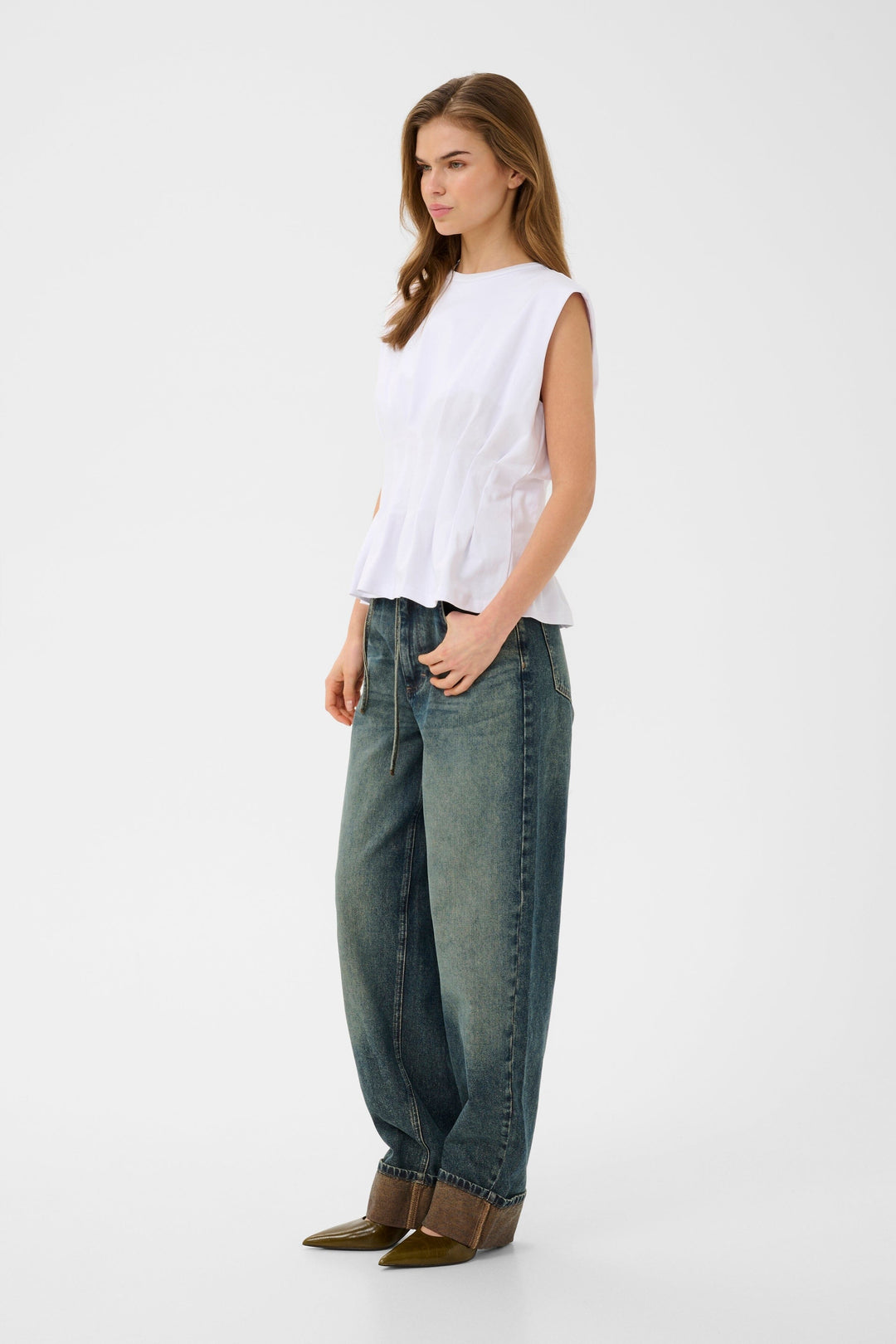 Gestuz - Gzinez Sl Tee 10911382 - 110601 - Bright White Toppe 