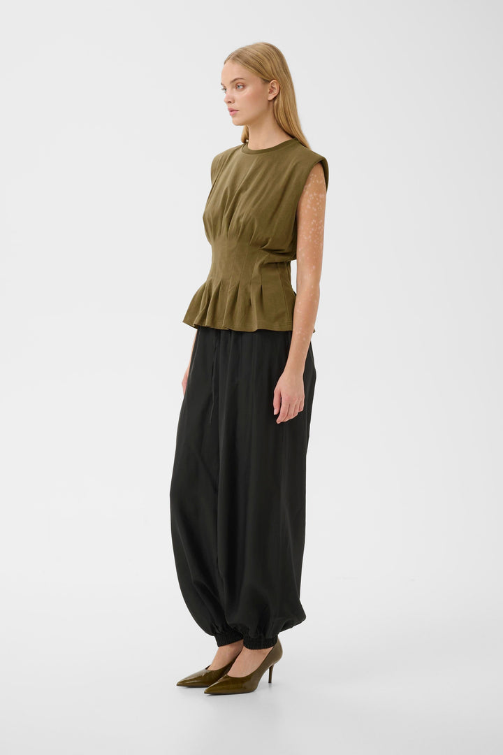 Gestuz - Gzinez Sl Tee 10911382 - 190622 - Military Olive Toppe 