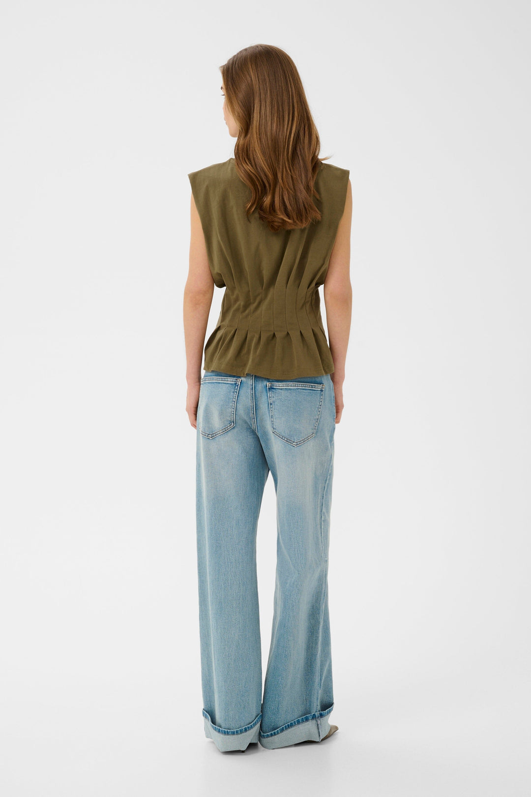 Gestuz - Gzinez Sl Tee 10911382 - 190622 - Military Olive Toppe 