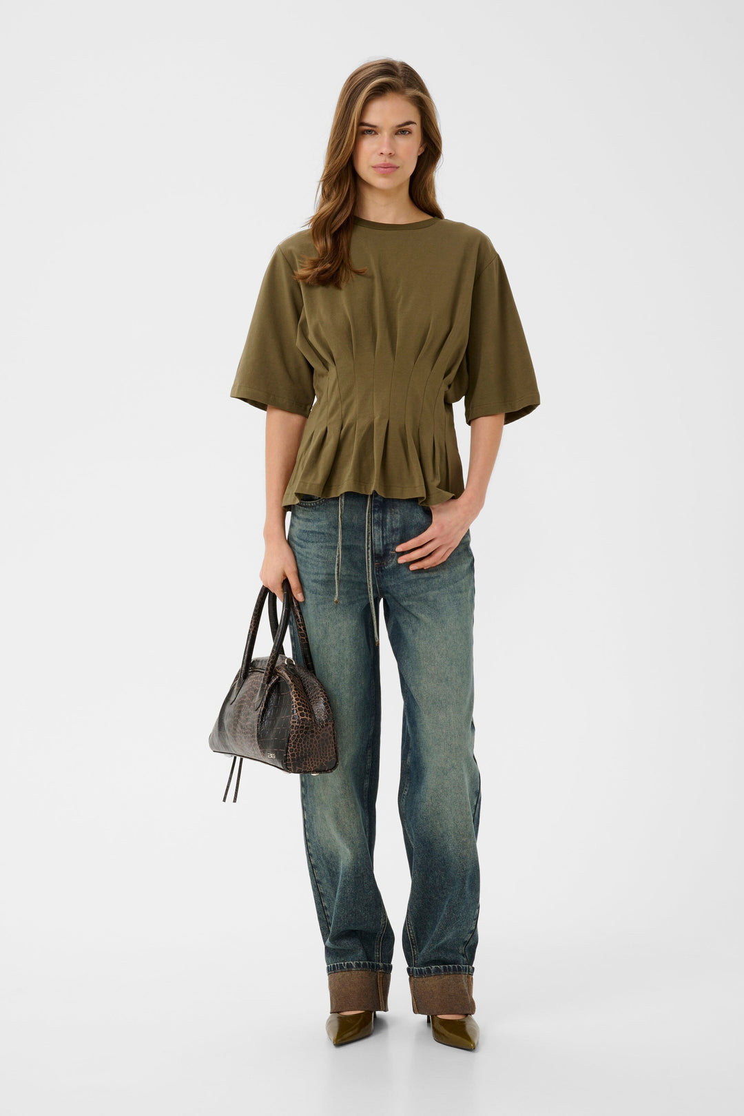 Gestuz - Gzinez Tee 10910147 - 190622 - Military Olive Bluser 