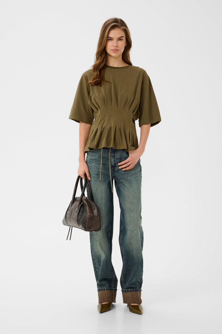 Gestuz - Gzinez Tee 10910147 - 190622 - Military Olive Bluser 