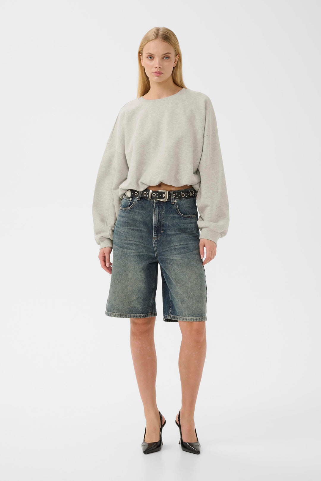 Gestuz - Gzkahla Mel Sweatshirt 10911430 - 108958 - Ultra Light Grey Mélange Sweatshirts 