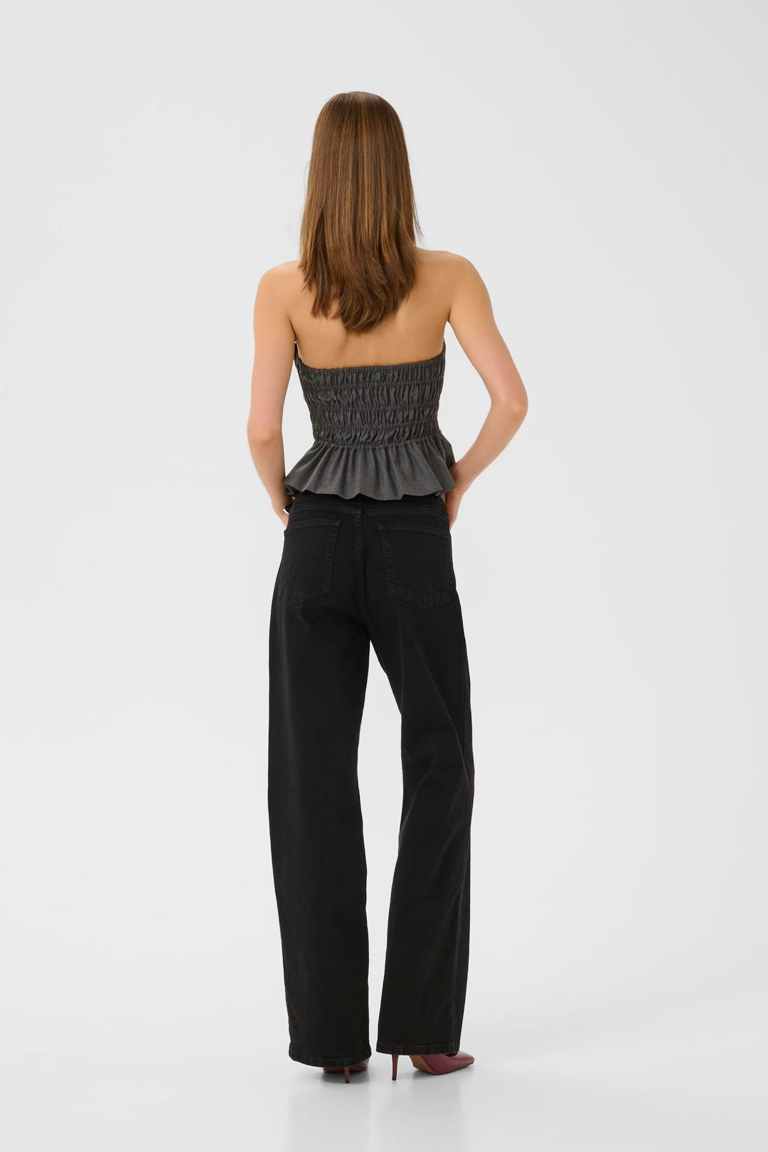 Gestuz - Gzpauline Corset 10909868 - 100494 - Dark Grey Melange Toppe 