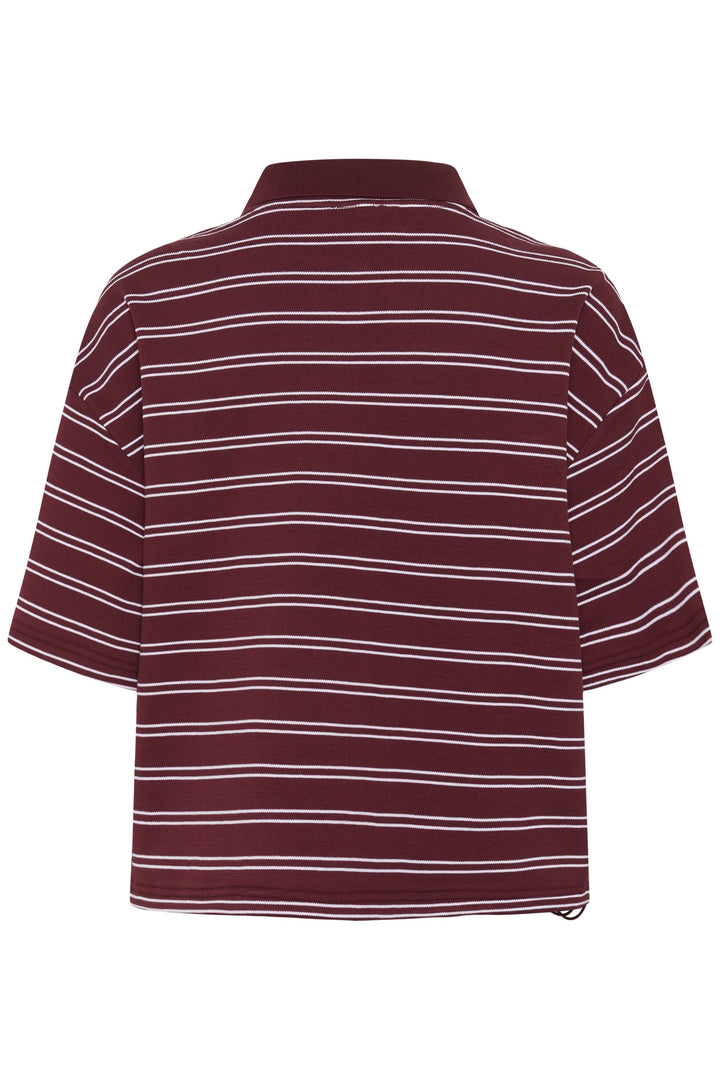 Gestuz - Gzpilova Polo Tee 10911229 - 109417 - Cabernet Striped T-shirts 