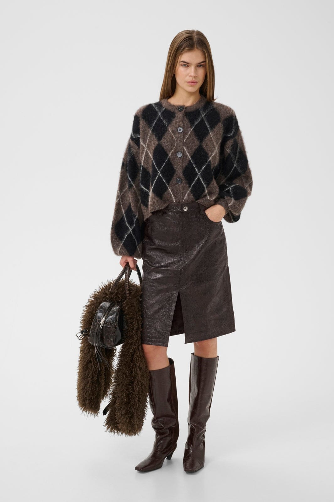 Gestuz - Gzsida Multi Cardigan 10911509 - 1000153 - Black/Chestnut/Ivory