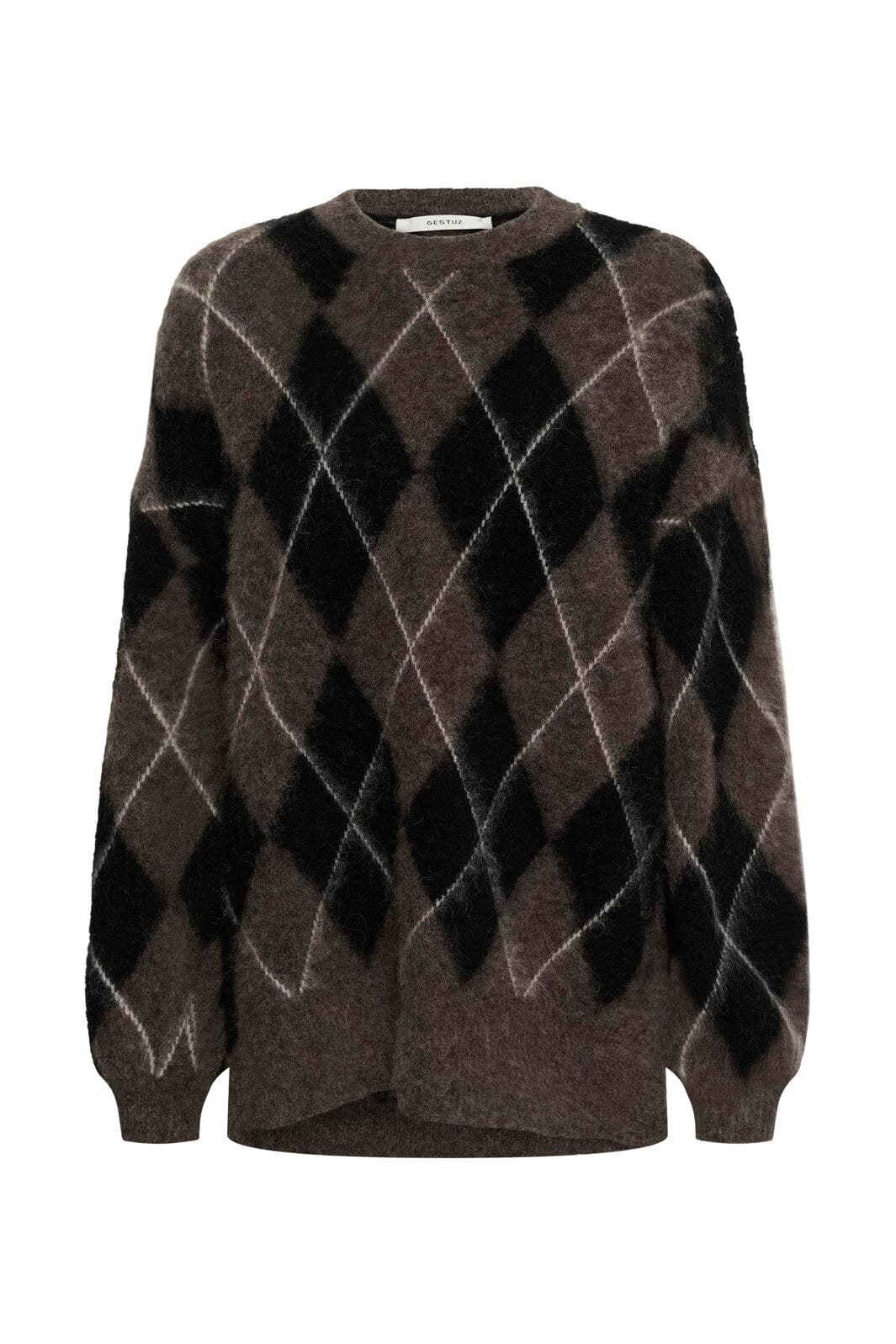 Gestuz - Gzsida Multi Long Pullover 10911670 - 1000153 - Black/Chestnut/Ivory