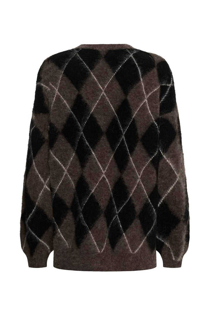 Gestuz - Gzsida Multi Long Pullover 10911670 - 1000153 - Black/Chestnut/Ivory