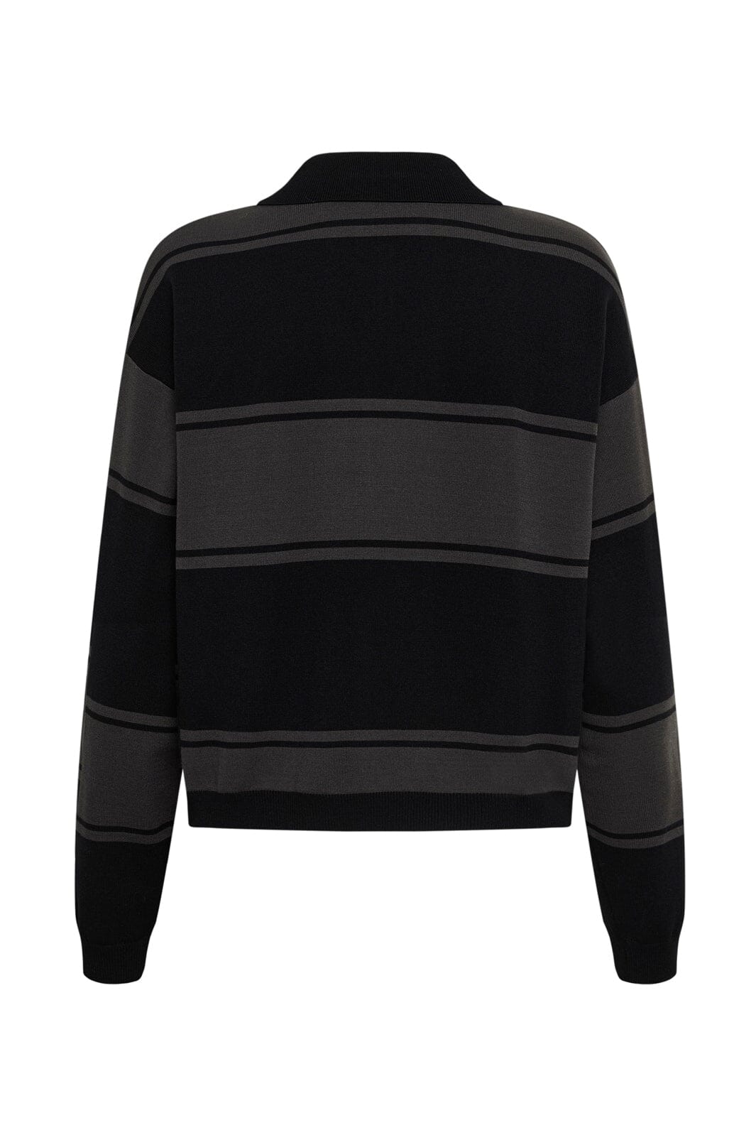 Gestuz - Gzsilda Polo Pullover 10911513 - 109930 - Black/Raven Striped