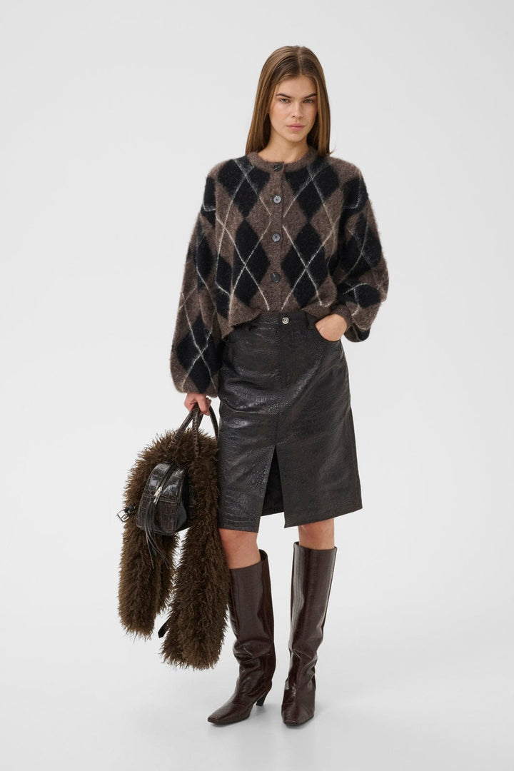 Gestuz - Gztori Midi Skirt 10911528 - 109602 - Ganache Croco