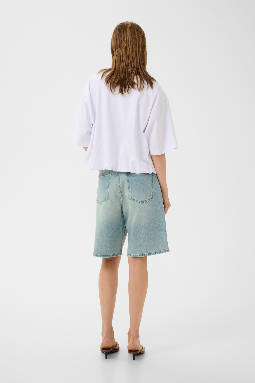 Gestuz - Gzzorah Long Shorts 10911177 - 104609 - Mid Blue Washed Shorts 