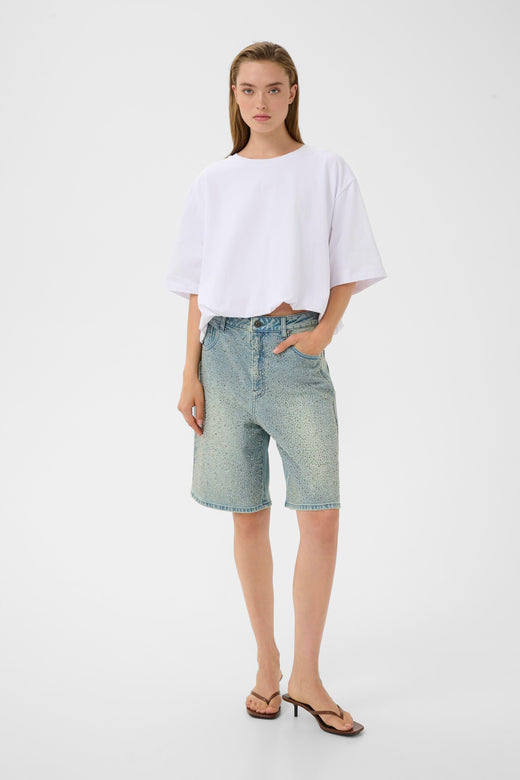 Gestuz - Gzzorah Long Shorts 10911177 - 104609 - Mid Blue Washed Shorts 