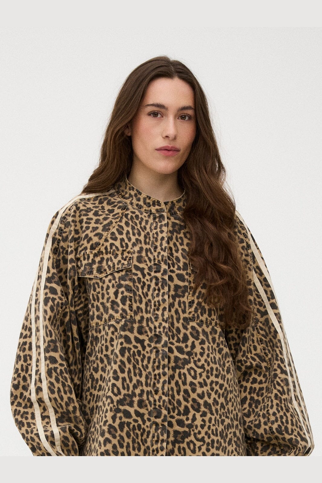 Gossia - Basmago Jull Jacket Shirt G3356 - Leopard Print/Cream Stripe