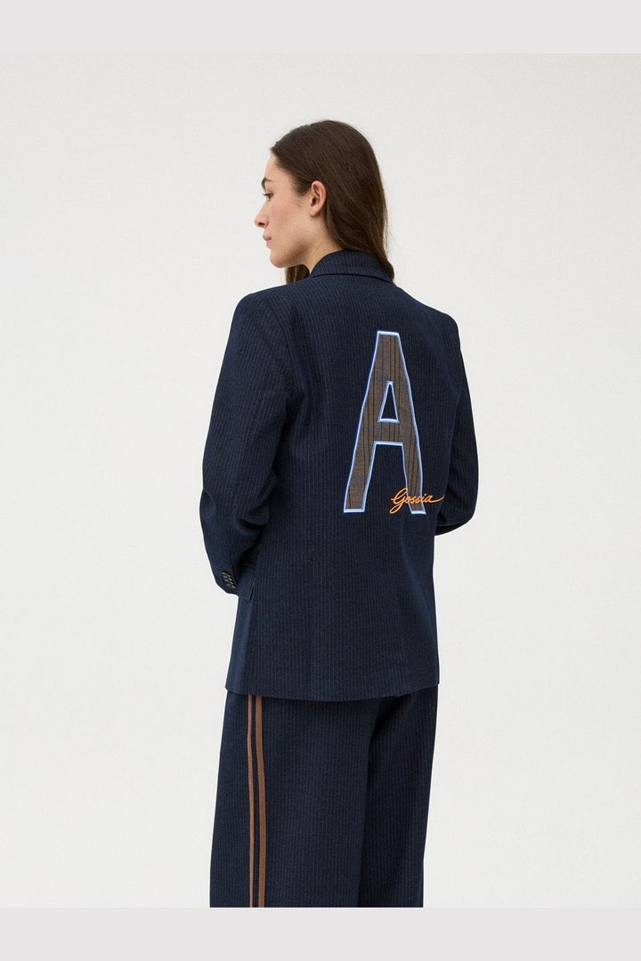 Gossia - Beatricego Jo Blazer G3285 - Navy Blue Stripes