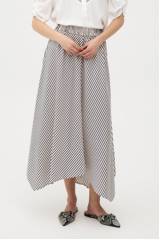 Gossia - Cloriego Skirt G3314 - Navy Creme Stripes Nederdele 